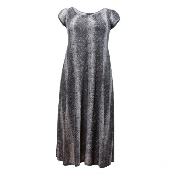 robe longue grande taille - maxidress imprimée serpent grande taille Marina Kaneva (face)