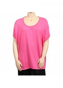pull grande taille sans manches fushia ladybelle grande taille (face)