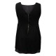 robe grande taille - petite robe noire de soirée perles à la taille Praslin (dos)