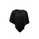 Poncho asymétrique Govina Lili London noir et crème (face)