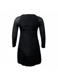 robe grande taille - robe noire effet froissé L33 (dos)