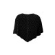 Poncho asymétrique Govina Lili London noir et crème (dos)