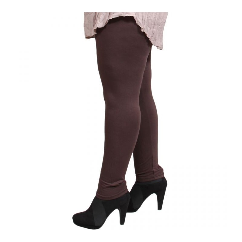 Legging grande taille - legging marron Danny (côté)