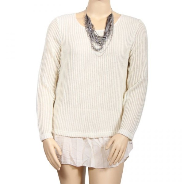 pull grande taille - pull ajouré Claude Gérard Snow (face)