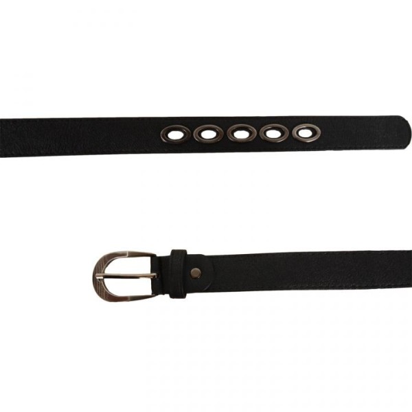 ceinture grande taille - ceinture "bulles" avec anneaux métalliques coloris noir (détail)