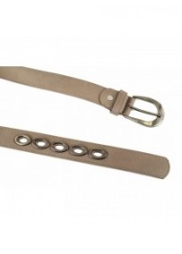 ceinture grande taille - ceinture "bulles" avec anneaux métalliques coloris taupe (détail)