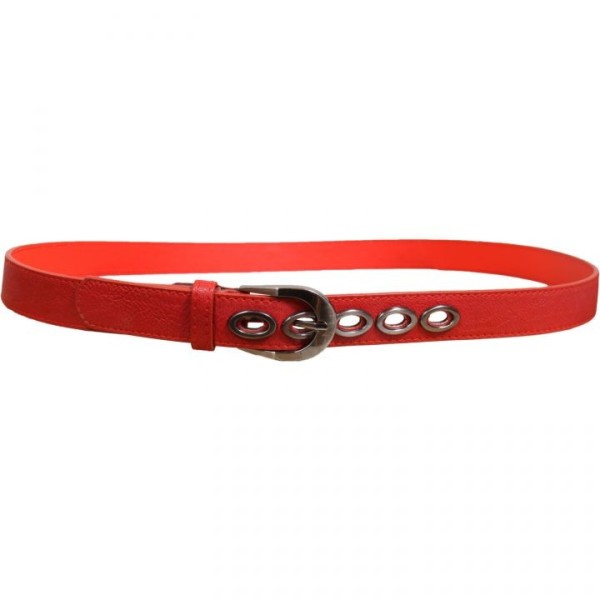 ceinture grande taille - ceinture "bulles" avec anneaux métalliques coloris rouge
