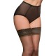 culotte grande taille - culotte transparente rétro "Betty" coloris noir (face)