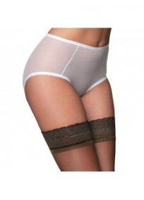 culotte grande taille - culotte transparente rétro "Betty" coloris blanc (face)