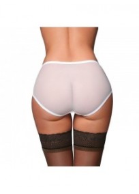 culotte grande taille - culotte transparente rétro "Betty" coloris blanc (dos)