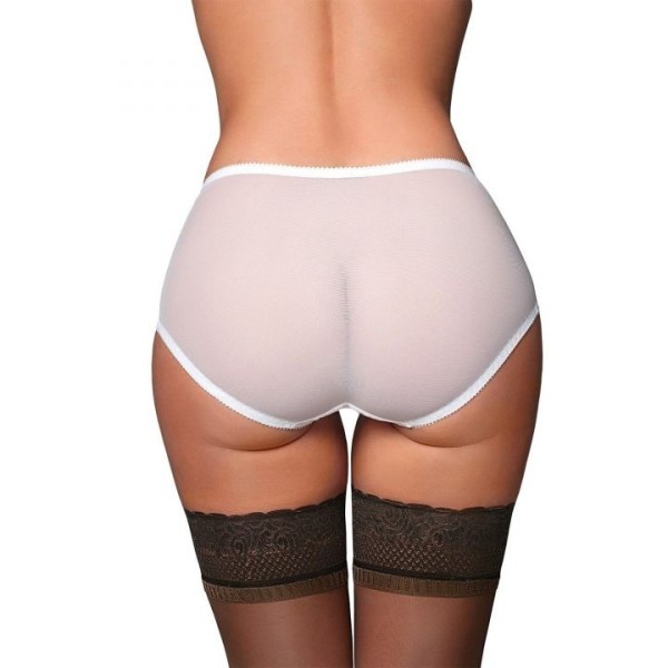 culotte grande taille - culotte transparente rétro "Betty" coloris blanc (dos)