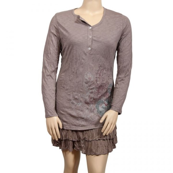 robe tunique grande taille - robe tunique col asymétrique Claude Gérard (face)