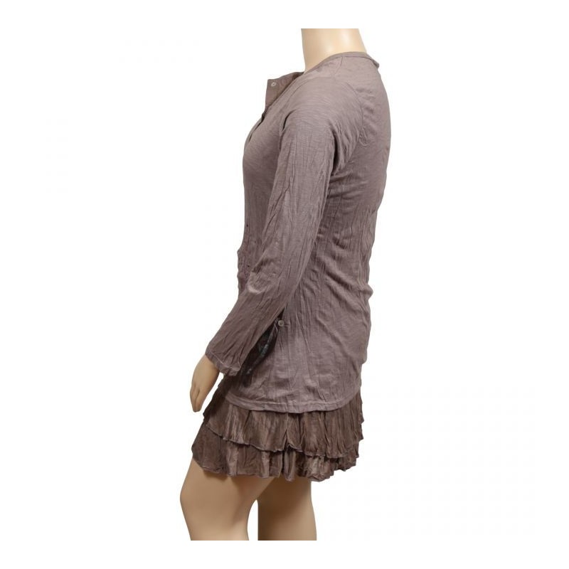 robe tunique grande taille - robe tunique col asymétrique Claude Gérard (côté)