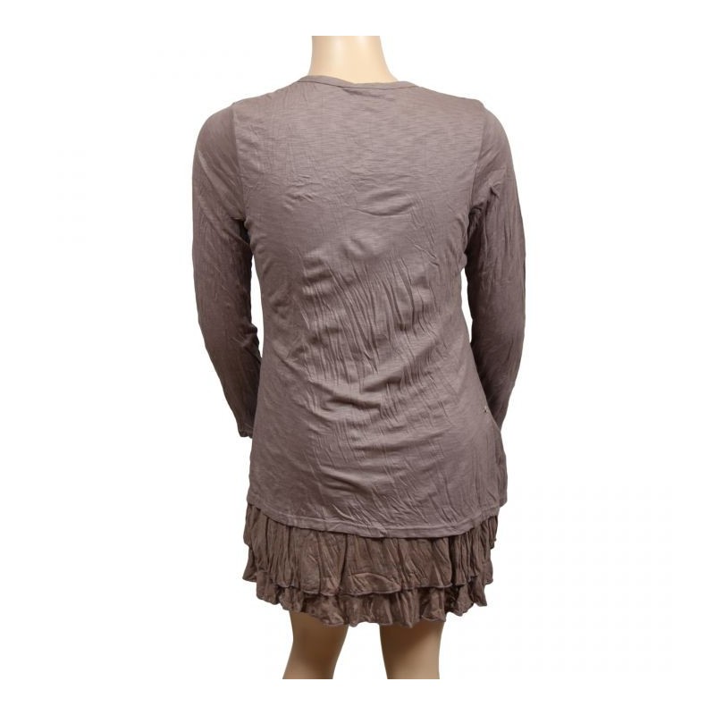 robe tunique grande taille - robe tunique col asymétrique Claude Gérard (dos)