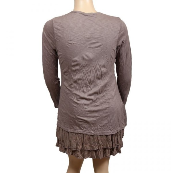 robe tunique grande taille - robe tunique col asymétrique Claude Gérard (dos)