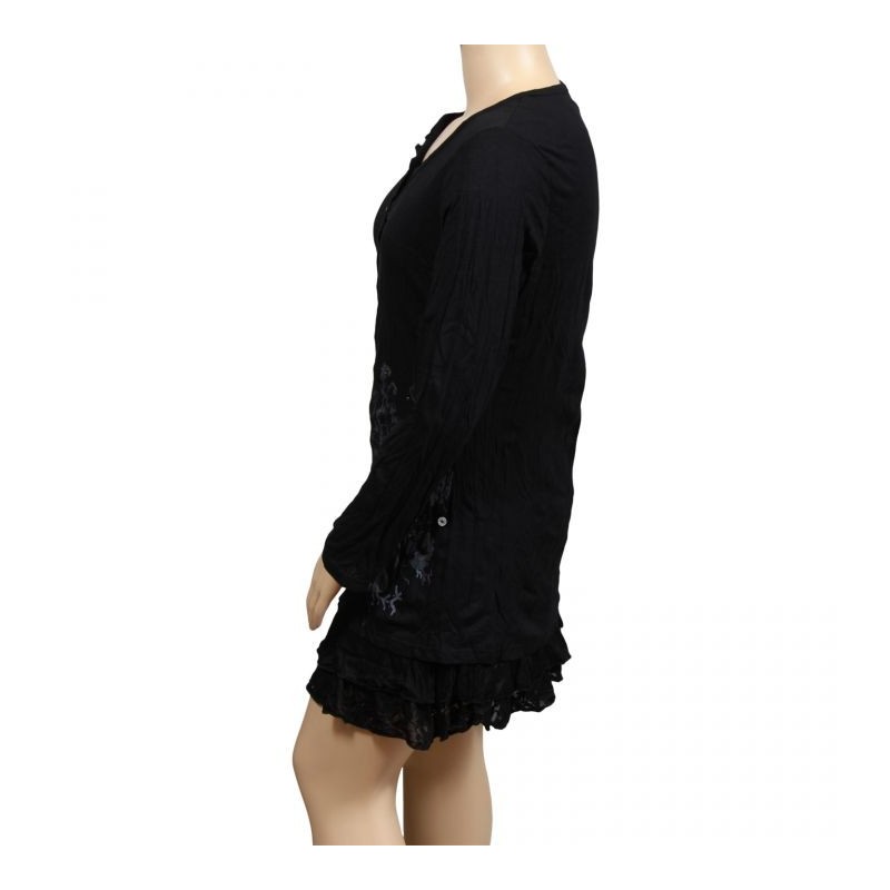 robe tunique grande taille - robe tunique col asymétrique Claude Gérard (côté)