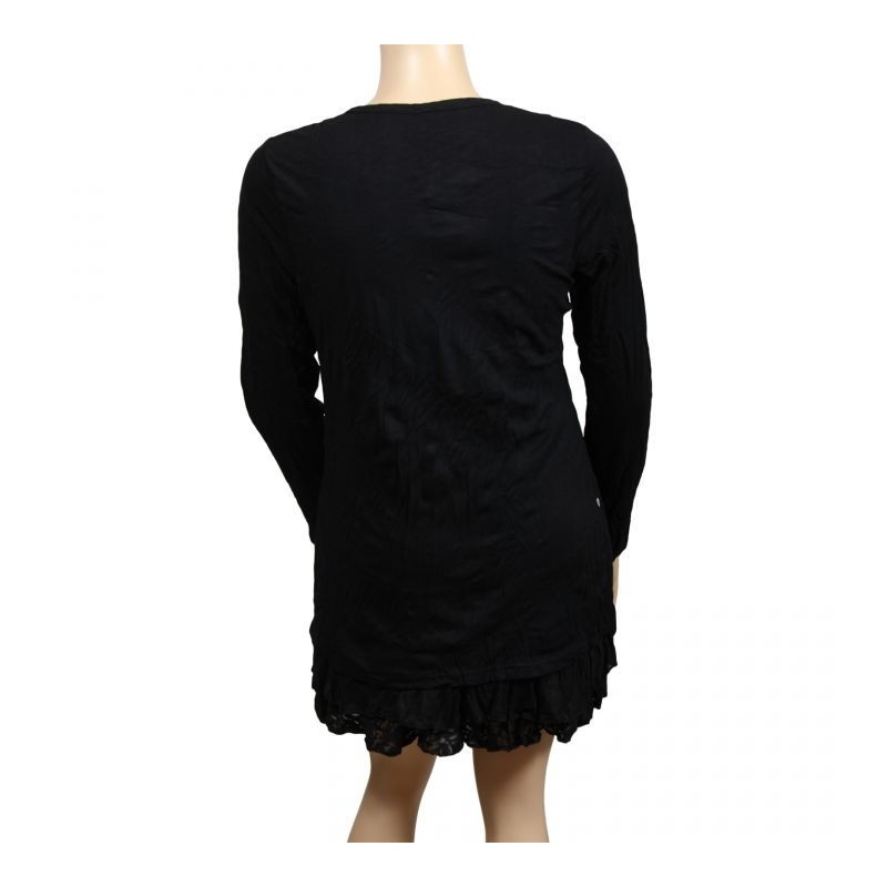 robe tunique grande taille - robe tunique col asymétrique Claude Gérard (dos)