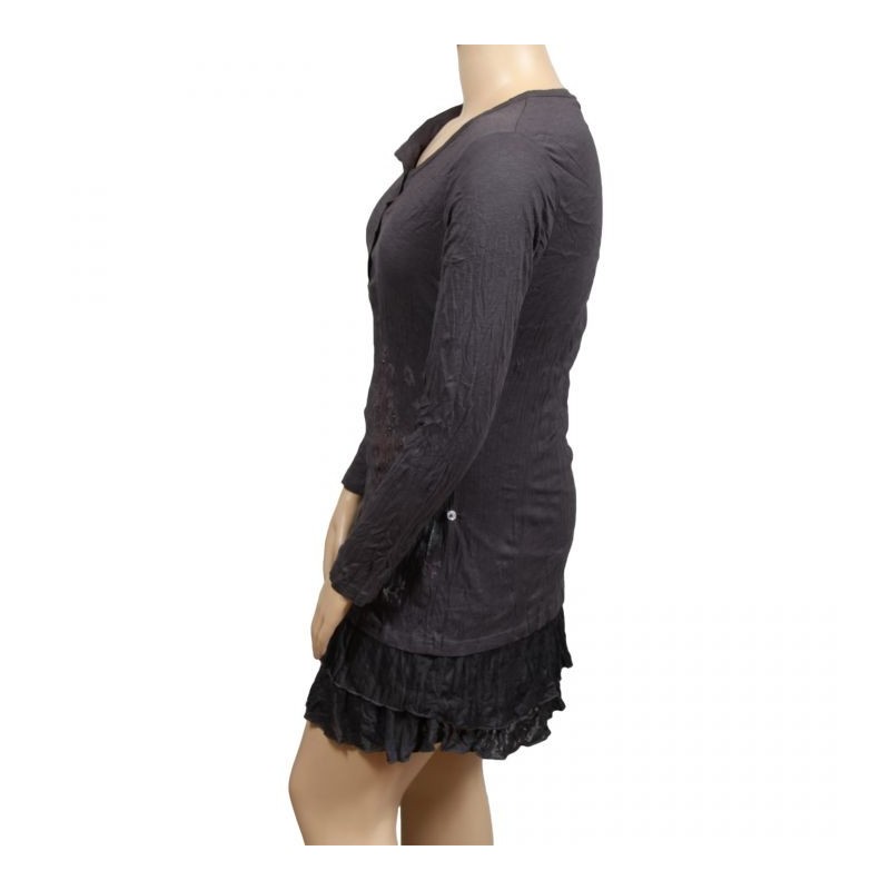 robe tunique grande taille - robe tunique col asymétrique Claude Gérard (côté)