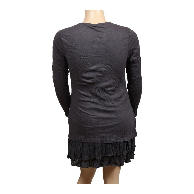 robe tunique grande taille - robe tunique col asymétrique Claude Gérard (dos)