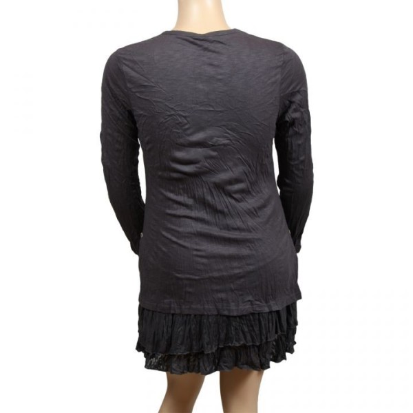 robe tunique grande taille - robe tunique col asymétrique Claude Gérard (dos)