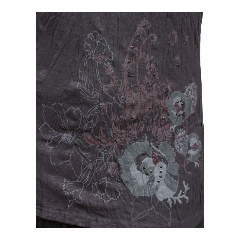 robe tunique grande taille - robe tunique col asymétrique Claude Gérard (motif)