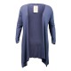 gilet grande taille - long gilet pans asymétriques bleu jeans Danny (face)