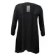 gilet grande taille - long gilet pans asymétriques noir Danny (face)