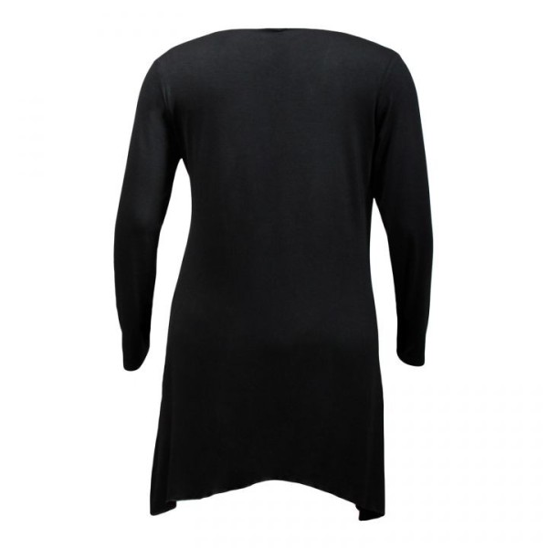 gilet grande taille - long gilet pans asymétriques noir Danny (dos)