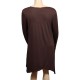gilet grande taille - long gilet pans asymétriques marron (dos)