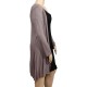 gilet grande taille - long gilet pans asymétriques taupe (côté)