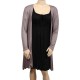 gilet grande taille - long gilet pans asymétriques taupe (face)