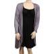 gilet grande taille - long gilet pans asymétriques gris clair (face)