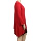 gilet grande taille - long gilet pans asymétriques rouge (côté)