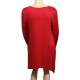 gilet grande taille - long gilet pans asymétriques rouge (dos)