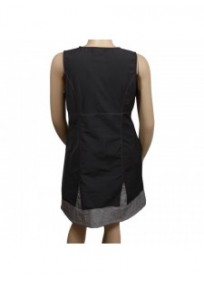 robe grande taille - robe chasuble à surpiqûres rouges L33 (dos)
