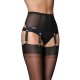 porte jarretelles grande taille - porte-jarretelles transparent coloris noir Nylon dreams (face)