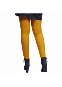 Collant grande taille coloré - collant jaune moutarde