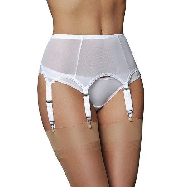 porte jarretelles grande taille - porte-jarretelles transparent coloris blanc (face)