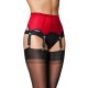 porte jarretelles grande taille - porte-jarretelles transparent coloris rouge (face)