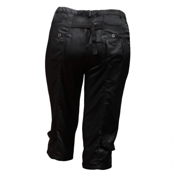 Pantalon grande taille - corsaire satiné Livvy Mystic noir (dos)
