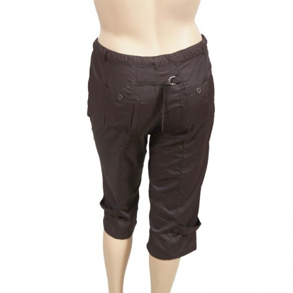 corsaire satiné Livvy Mystic grande taille marron (dos)