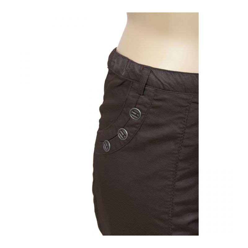 corsaire satiné Livvy Mystic grande taille marron (détail)