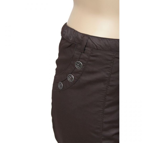 corsaire satiné Livvy Mystic grande taille marron (détail)