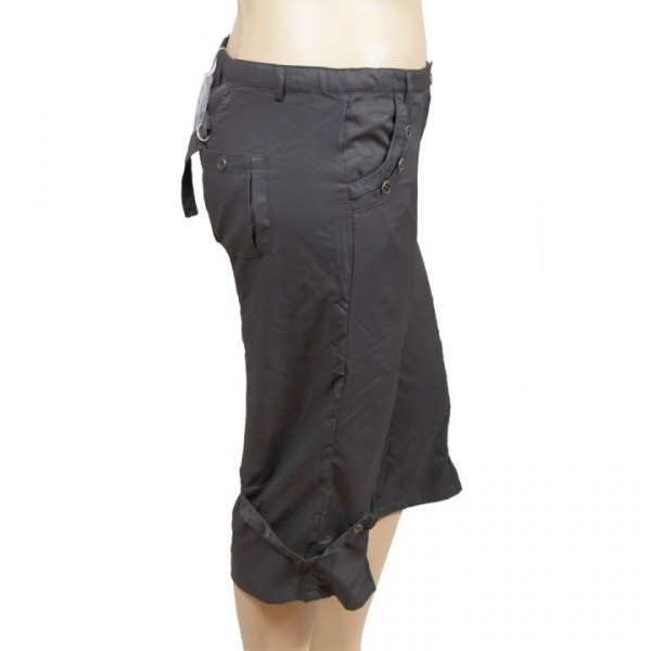 corsaire satiné Livvy Mystic grande taille gris (côté)