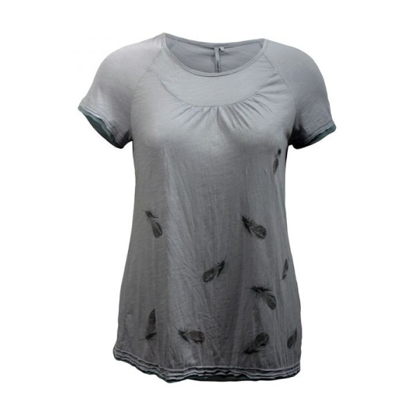 t-shirt grande taille - tshirt "plume" Claude Gérard du 44 au 50 (face)