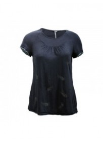 t-shirt grande taille - tshirt "plume" coloris navy Claude Gérard (face)