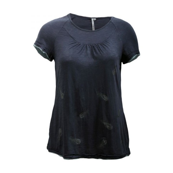 t-shirt grande taille - tshirt "plume" coloris navy Claude Gérard (face)