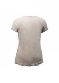 t-shirt grande taille - tshirt "plume" coloris marron clair Claude Gérard (dos)