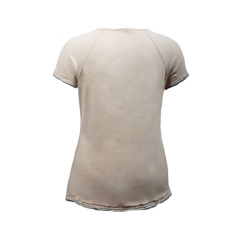 t-shirt grande taille - tshirt "plume" coloris marron clair Claude Gérard (dos)