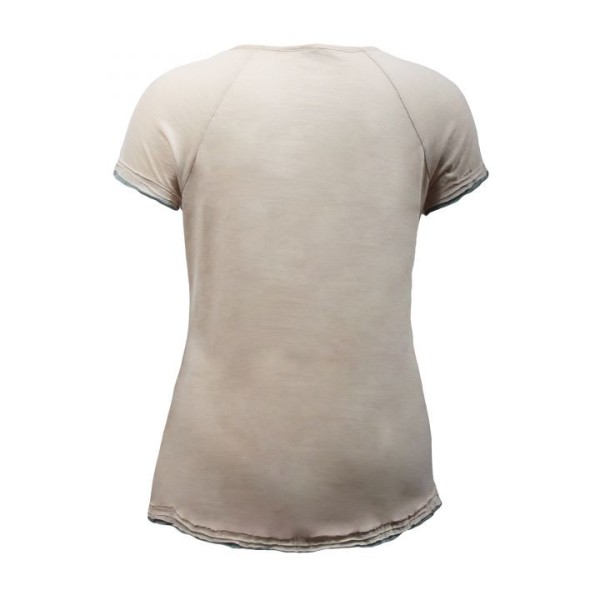 t-shirt grande taille - tshirt "plume" coloris marron clair Claude Gérard (dos)